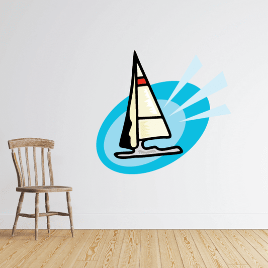 Image of Sailboat Wall Decal - Vinyl Sticker - Car Sticker - Die Cut Sticker - CDSCOLOR027