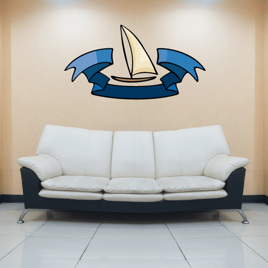 Image of Sailboat Wall Decal - Vinyl Sticker - Car Sticker - Die Cut Sticker - CDSCOLOR033