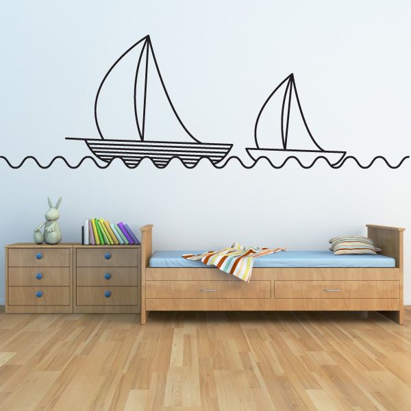 Image of Sailing Line Art Decal