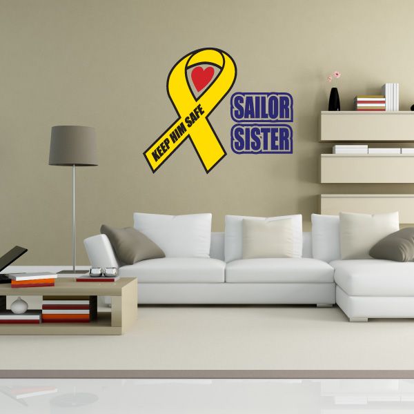 Image of Sailor Sister Ribbon Printed Die Cut Decal