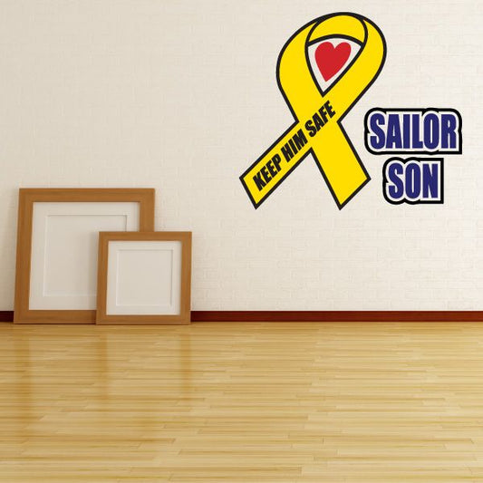 Image of Sailor Son Ribbon Printed Die Cut Decal