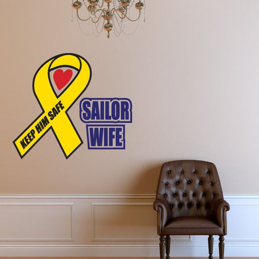 Image of Sailor Wife Ribbon Printed Die Cut Decal