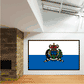 Saint Marin flag sticker with crest and blue-and-white rectangular design