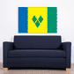 Saint Vincent flag sticker: blue, yellow, and green diamond emblem on rectangle