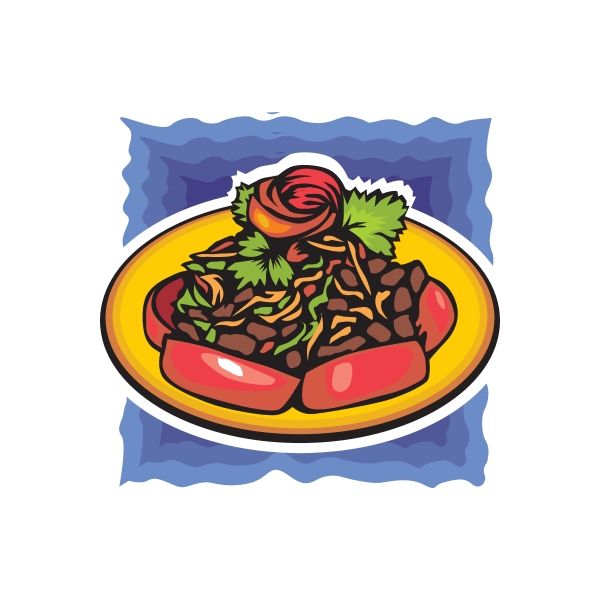 Salad on a plate sticker with colorful illustrated bowl and vegetables