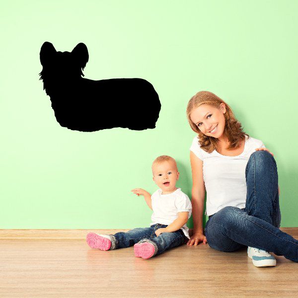 Sam dog decal silhouette, black