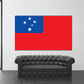 Samoa flag sticker, rectangular red and blue with white star cluster