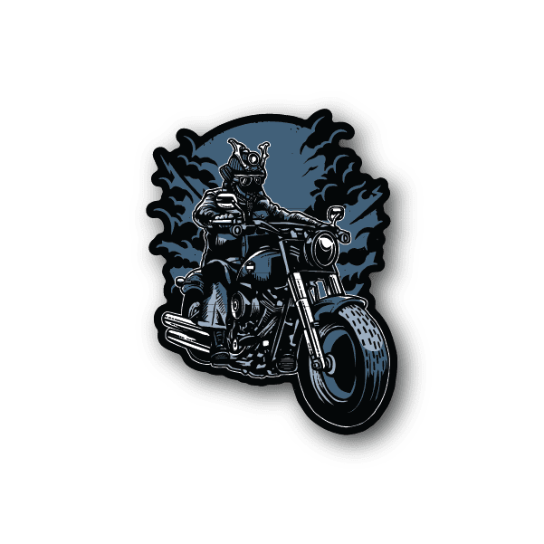 Image of Samurai Motorcycle Rider Sticker