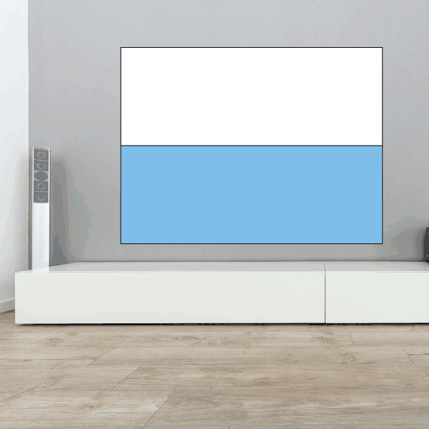 San Marino flag sticker with white top and light blue bottom, rectangular
