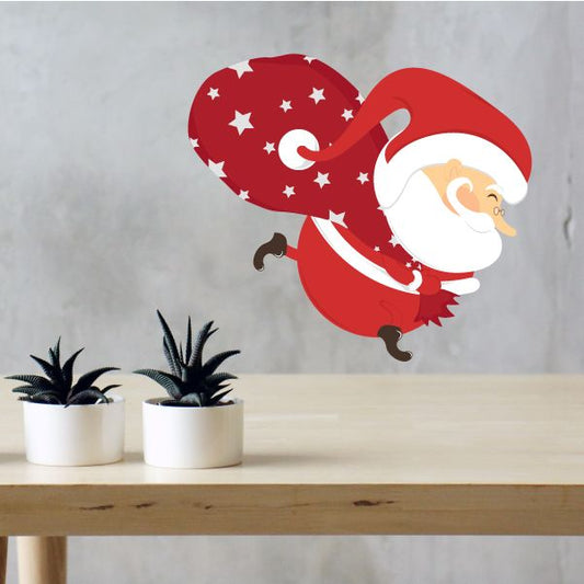 Image of Santa Carrying Christmas Presents Sticker