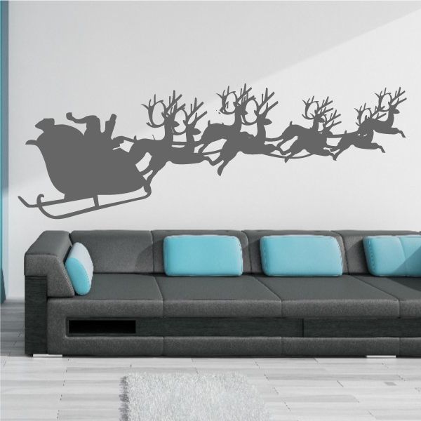 Image of Santa Claus with Reindeer Decal