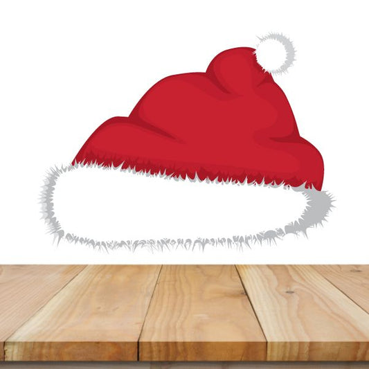 Image of Santa Clause Hat with Fluffy Brim Sticker