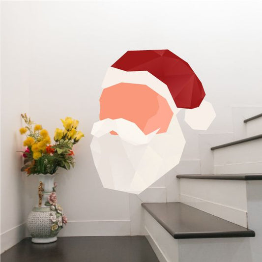 Image of Santa Clause Origami Style Head Sticker