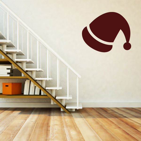 Image of Santa Hat Christmas Wall Decal - Vinyl Decal - Car Decal - Id009