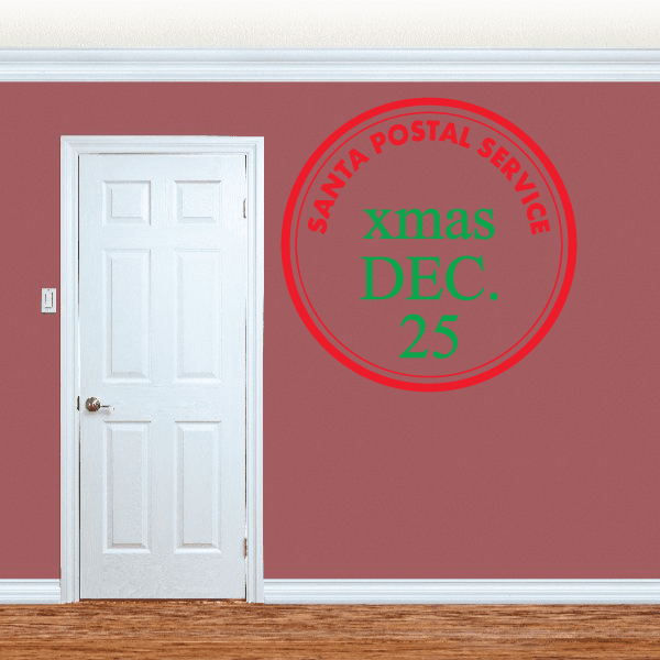 Image of Santa Postal Stamp Decal - Vinyl Decal - Car Decal - Vdcolor001