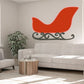 Santa sled wall decal vinyl sticker with red sleigh and black curled runners