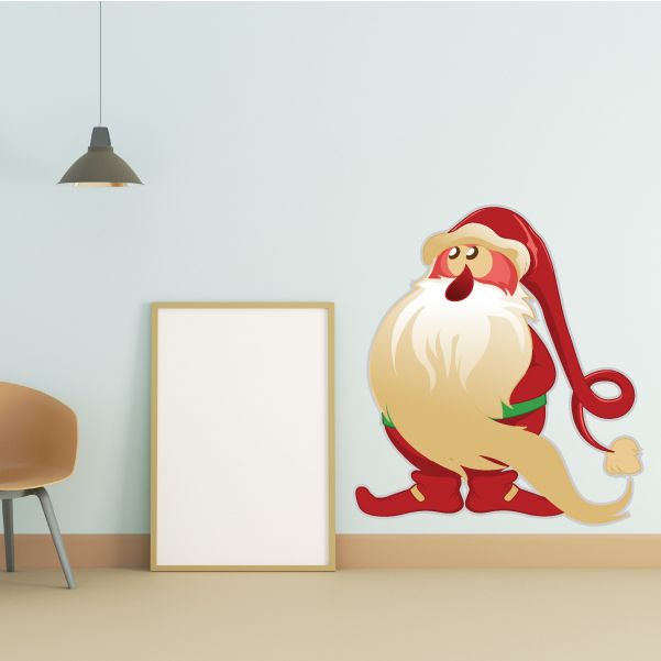 Image of Santa Thinking Printed Die Cut Decal