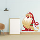 Santa thinking printed die cut decal with red suit, white beard, and raised hand