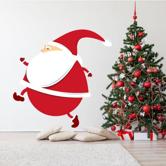 Image of Santa Tip Toe Wall Decal - Vinyl Sticker - Car Sticker - IDCOLOR019