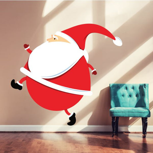 Image of Santa Walking Quietly Wall Decal - Vinyl Sticker - Car Sticker - IDCOLOR009