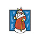 Santa Claus die-cut vinyl wall decal sticker with red coat and white beard