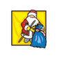 Santa and angel die-cut vinyl wall decal sticker with Santa in red and white beard