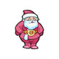 Cartoon Santa wall decal sticker, red/pink suit, hat, white beard and belt