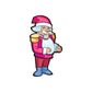 Santa wall decal sticker of a cartoon Santa holding a sack, die-cut vinyl
