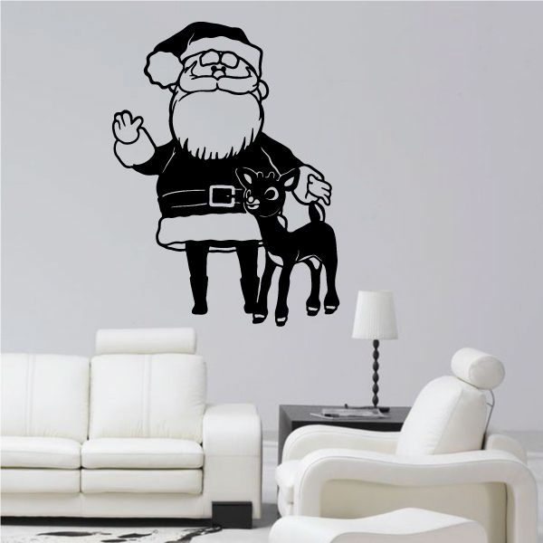 Image of Santa with Rudolph Decal