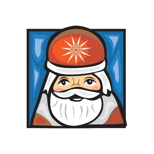 Image of Santa with Star Hat Sticker