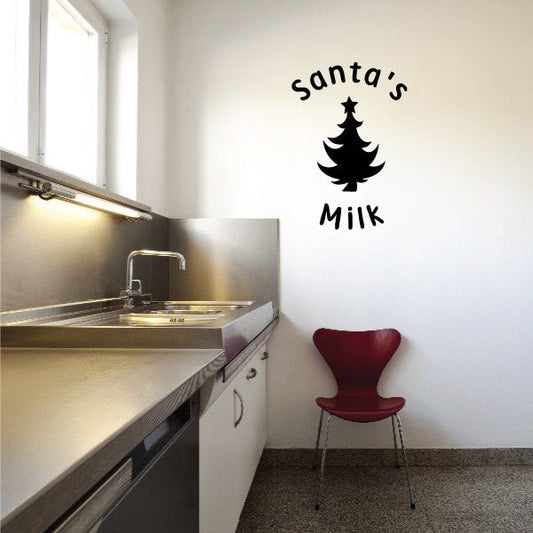 Image of Santas Milk with Tree Decal