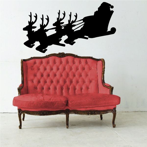 Image of Santas Sleigh with Reindeer Decal