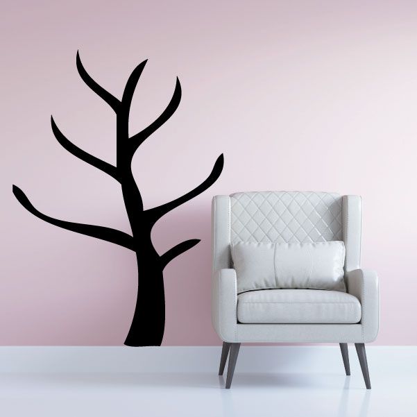 Tree decal with black branching tree silhouette