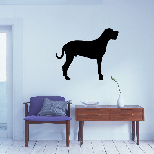 Black standing dog silhouette decal