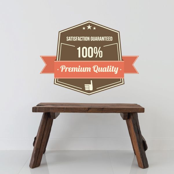 Image of Satisfaction Guaranteed 100% Premium Quality Retail Discount Sign Wall Decal - Vinyl Decal - Car Decal - Idcolor036