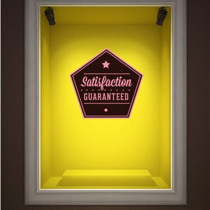 Business badge wall decal with Satisfaction Guaranteed text and star