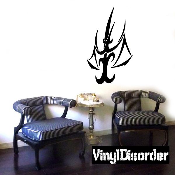 Libra gothic scales wall decal in black with ornate emblem