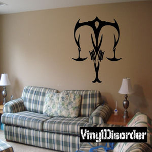 Black Libra pointy scales decal with pointed central balance icon