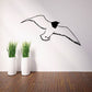 Black shore bird wall decal with flying silhouette