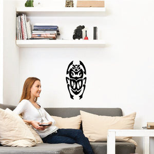Black scarab beetle wall decal with raised legs