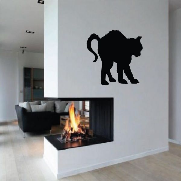 Image of Scared Cat Halloween Decal