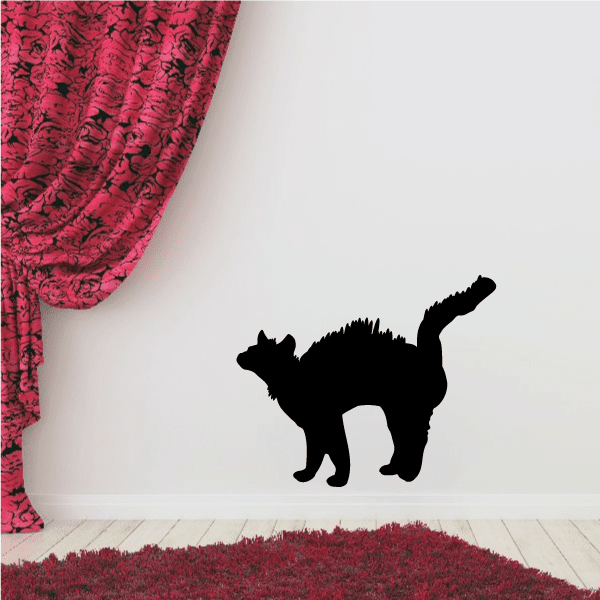 Image of Scared Cat Holiday Decal