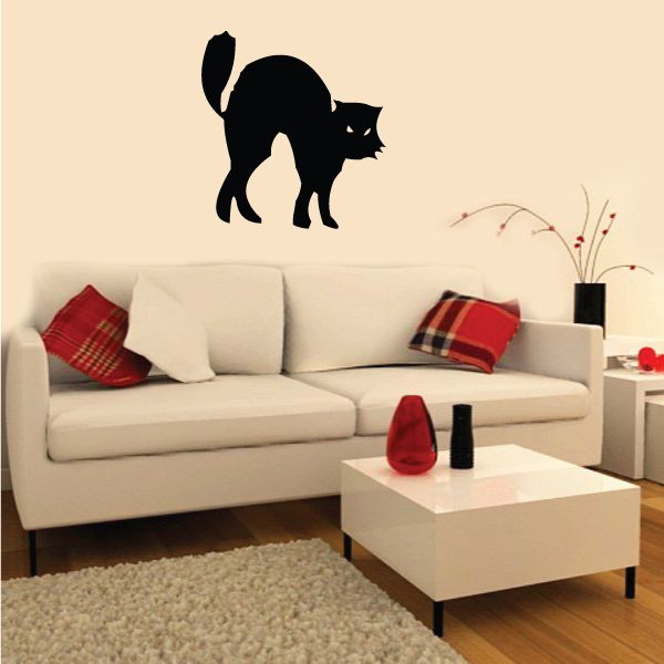 Image of Scared Spooked Cat Decal