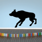 Black wolf silhouette decal, sticker-style wall art