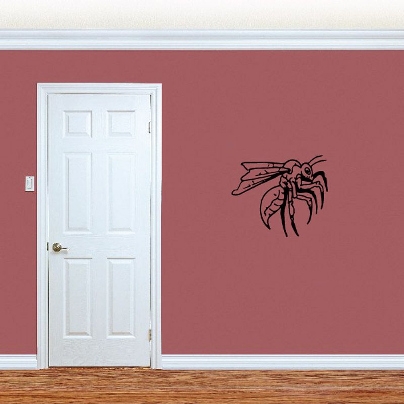 Flying mosquito wall decal, outlined scary style
