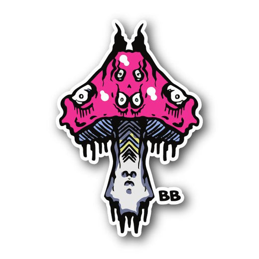 Scary Mushroom With Eyes Vinyl Sticker
