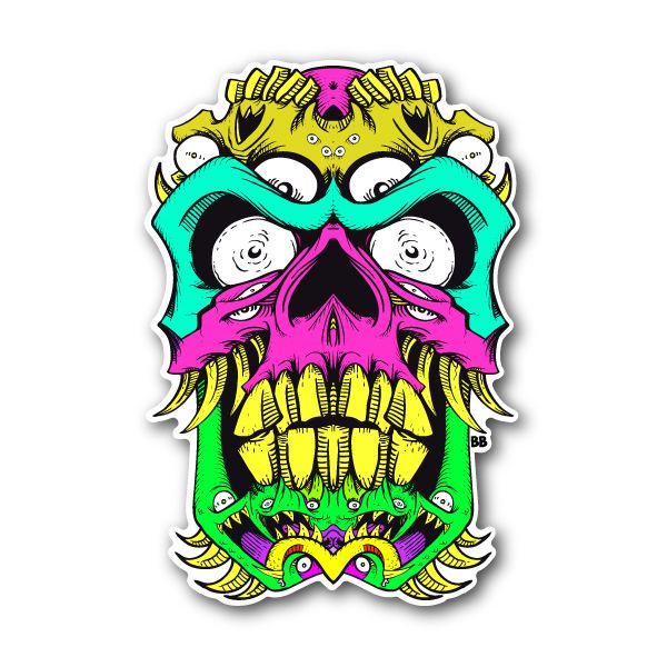 Image of Scary Skull Vinyl Sticker 001