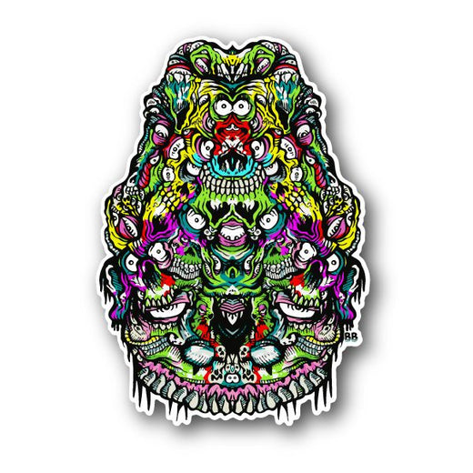 Scary Skull Vinyl Sticker 005