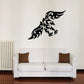 Black eagle decal silhouette with flame-like wings and tail