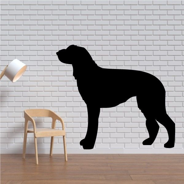 Scottish Deerhound dog silhouette wall decal, black